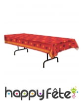 Nappe rouge motifs asiatiques,137 x 274 cm, image 2