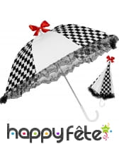 Ombrelle arlequin damier noir et blanc