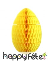 Oeuf jaune de pâques en papier alvéolé, 36cm