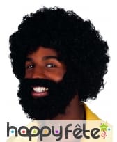 Perruque afro avec barbe et moustaches, image 1
