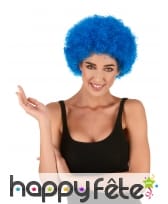 Perruque afro bleue unie