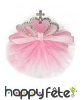 Pince à cheveux voile rose de petite princesse