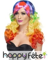 Perruque arc en ciel femme