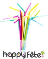 Pailles articulees fluos