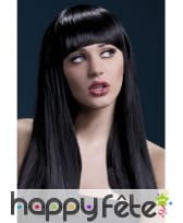 Perruque à frange noire de 48cm