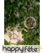 Peace and love métal bois plume à suspendre, 41cm, image 1