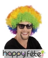 Perruque afro multicolore de clown