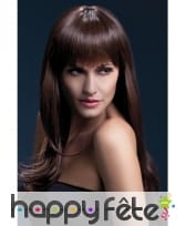 Perruque brune avec frange effilée