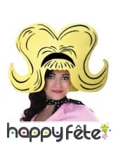 Perruque blonde cartoon en mousse pour adulte