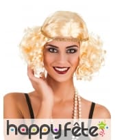 Perruque blonde coupe charleston bouclée