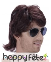 Perruque brune coupe mulet, image 1