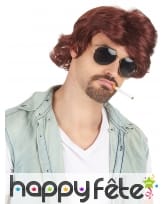 Perruque brune coupe mulet