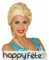 Perruque blonde de reine des glaces pour femme