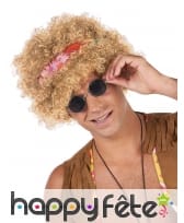 Perruque blonde frisée afro style hippie