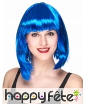 Perruque bleue glamour mi-longue