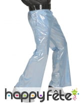Pantalon bleu holographique disco pour homme