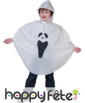 Poncho blanc imprimé fantôme pour enfant