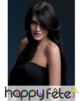 Perruque brune longue de 71cm effilée en plume