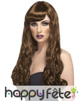 Perruque brune longues boucles