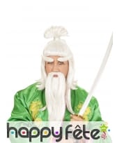 Perruque barbe moustache de vieux maitre ninja