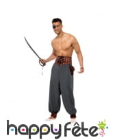 Pantalon bouffant noir de pirate pour homme, image 1