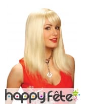 Perruque blond naturel lisse mi-longue