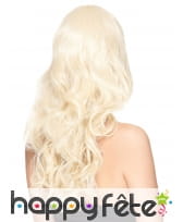 Perruque blonde ondulée avec frange, luxe, image 1
