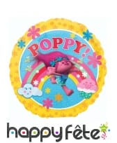 Petit ballon Poppy Trolls de 23cm en aluminium, image 1