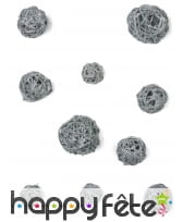 Petites boules pailletées en osier argenté, image 1