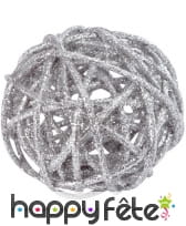 Petites boules pailletées en osier argenté, image 2