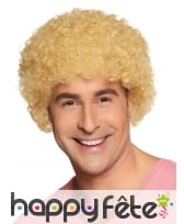 Perruque blonde style afro ou clown pour adulte