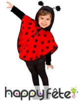 Poncho coccinelle avec capuche, pour enfant