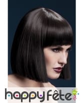 Perruque carré brun net de 30cm et frange