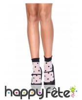 Petites chaussettes blanches à pois noirs, adulte