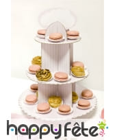 Présentoir Cupcake Blanc & Rose 30x42cm, image 1