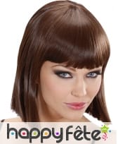 Perruque carré châtain effet naturel