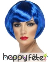 Perruque carré court bleu flash