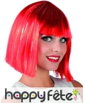 Perruque carré court rouge argenté