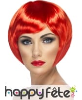 Perruque carré court rouge flash