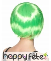 Perruque carré court vert fluo à frange droite, image 2