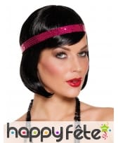 Perruque courte cheveux noirs années folles