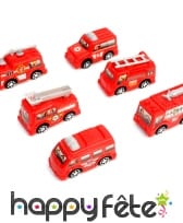 Petit camion de pompier rouge de 65mm