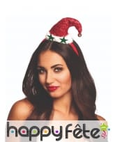 Petit chapeau d'elfe de Noël pailleté