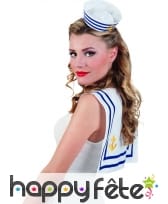 Petit chapeau de marin blanc et bleu, image 2