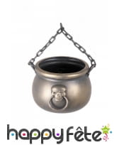 Petit chaudron décoré d'une tête de mort, 19cm