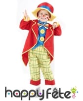 Petit costume de clown rouge et coloré pour enfant
