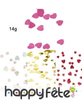 Petits confettis en forme de coeurs métallisés