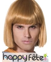 Perruque carré masculin blonde