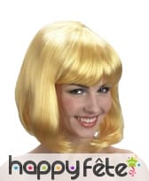 Perruque carré mi-long blond pour femme