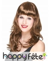 Perruque châtain mi-longue à frange droite, image 1